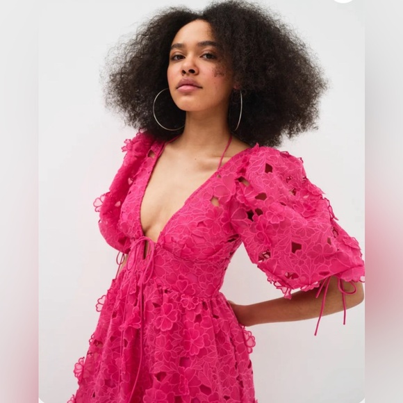 NWT For Love & Lemons Leighton Maxi Dress / Pink / Size XS - Picture 4 of 10